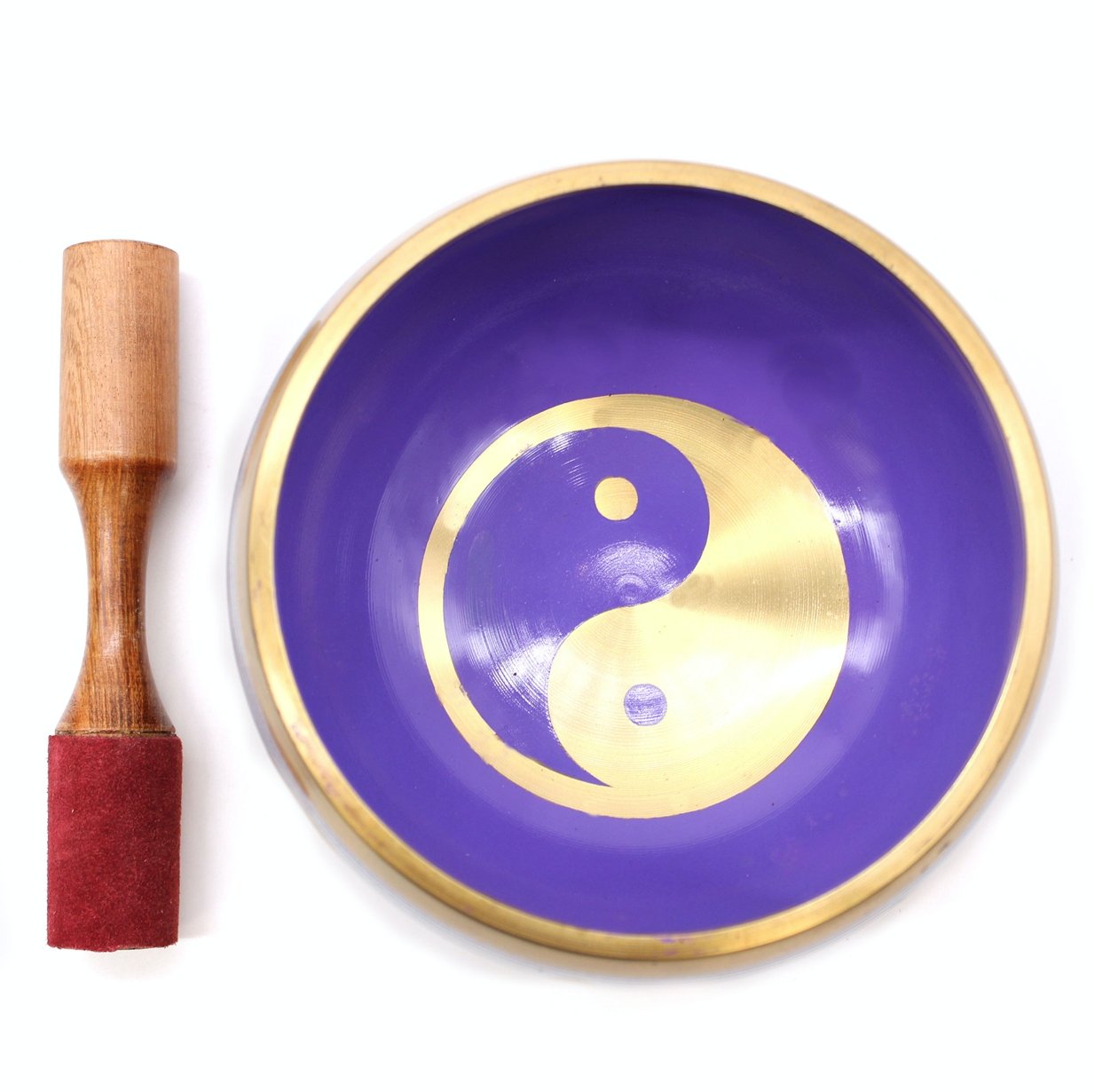 Brass Painted Singing Bowl Ying & Yang Set - Large - Kati Kaia