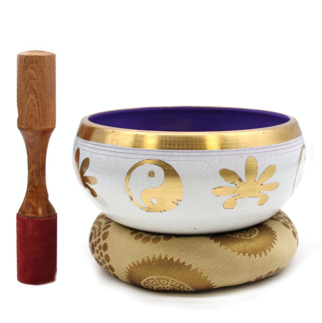 Brass Painted Singing Bowl Ying & Yang Set - Large - Kati Kaia