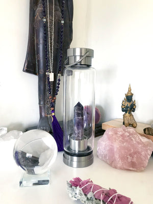Crystal Infusion Water Bottle - Amethyst - Kati Kaia