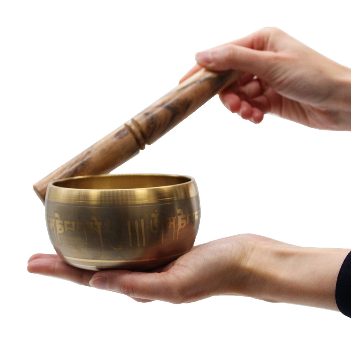 Gold Brass Five Buddha Singing Bowl - Kati Kaia