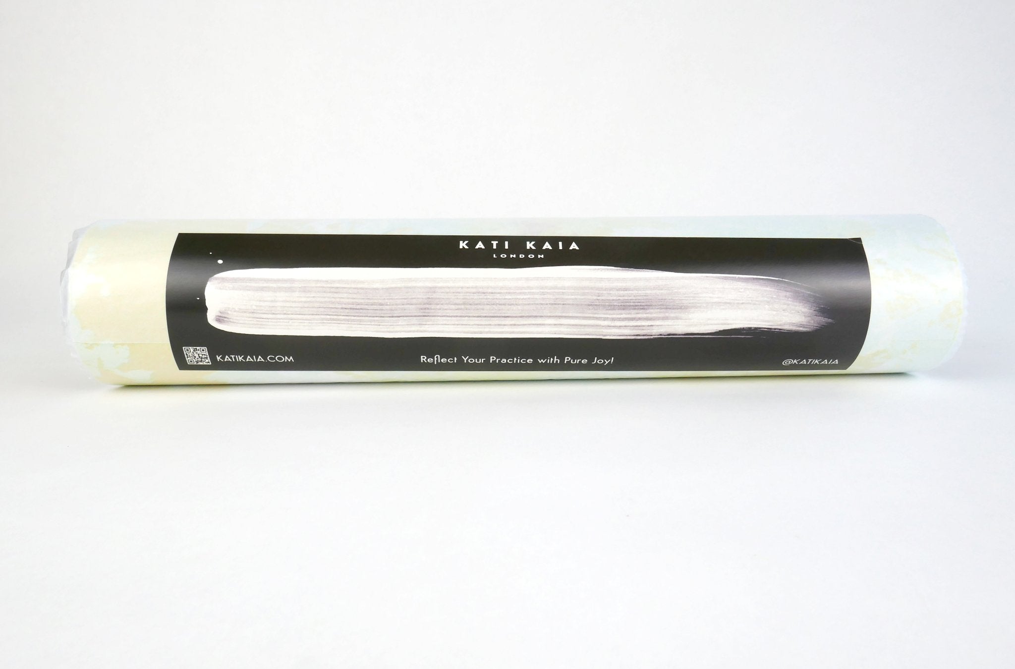 Kati Kaia yoga mat bag made with Natural Rubber, rolled up and ready for practice
