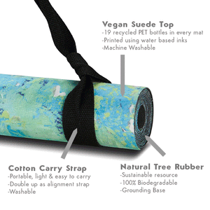 Luxe Vegan Suede Microfiber/ Recycled Rubber Printed Yoga Mat